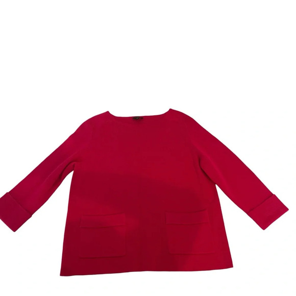 Ann‎ Taylor Pink Pullover Crewneck Knit 3/4 Sleeve Sweater w/ Pockets Size Small - Picture 8 of 9